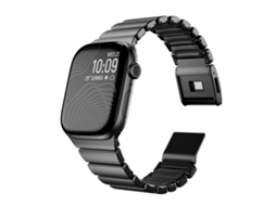Bracelete para Apple Watch 46/49/45/44mm Aço Inoxidável com Fecho Magnético Norman Integrado Preto XIAOMOYU