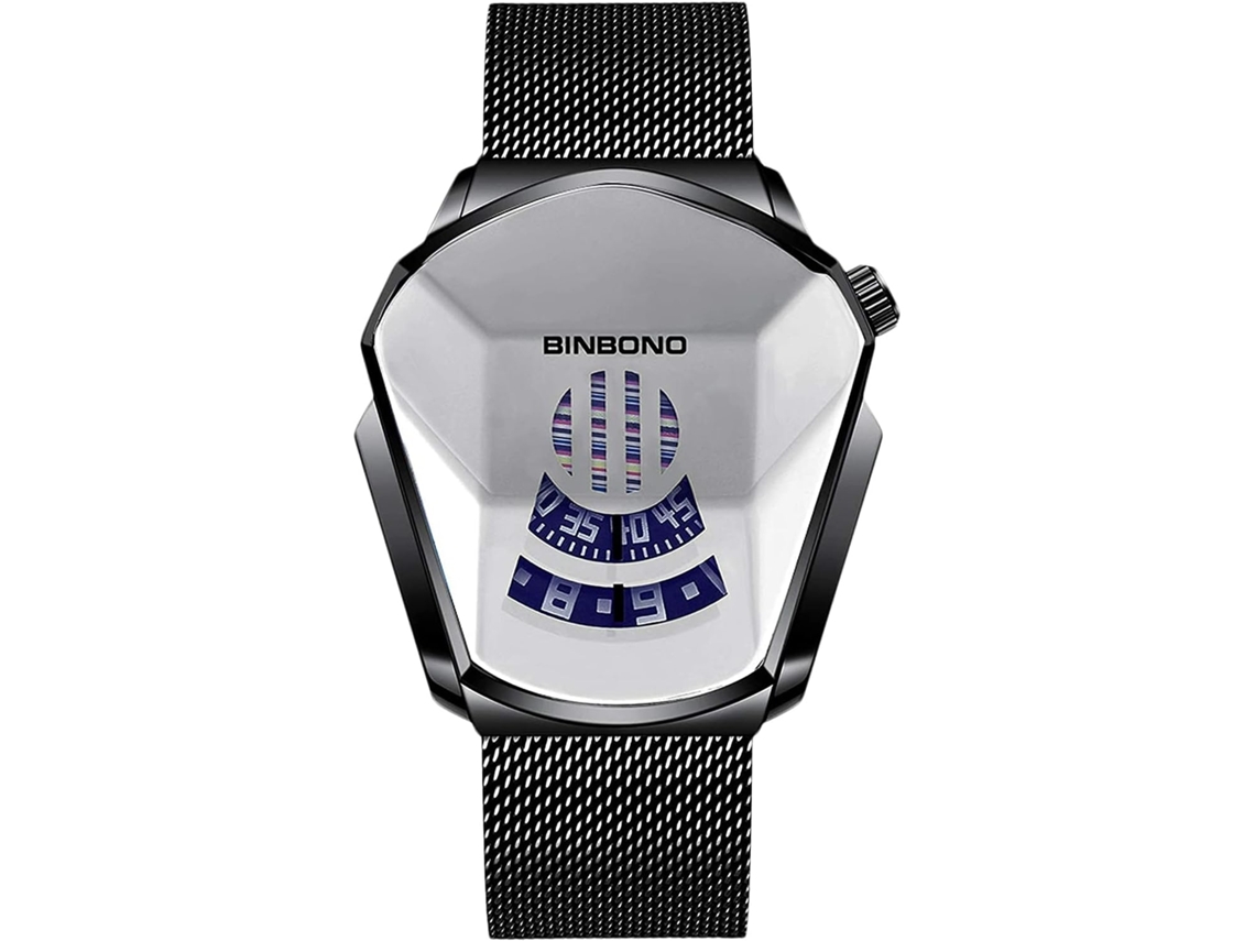 Lurelia Relógio Digital Masculino, Movimento De Quartzo, Visor Digital, Aço Inoxidável, Resistente À Água 30m, Azul