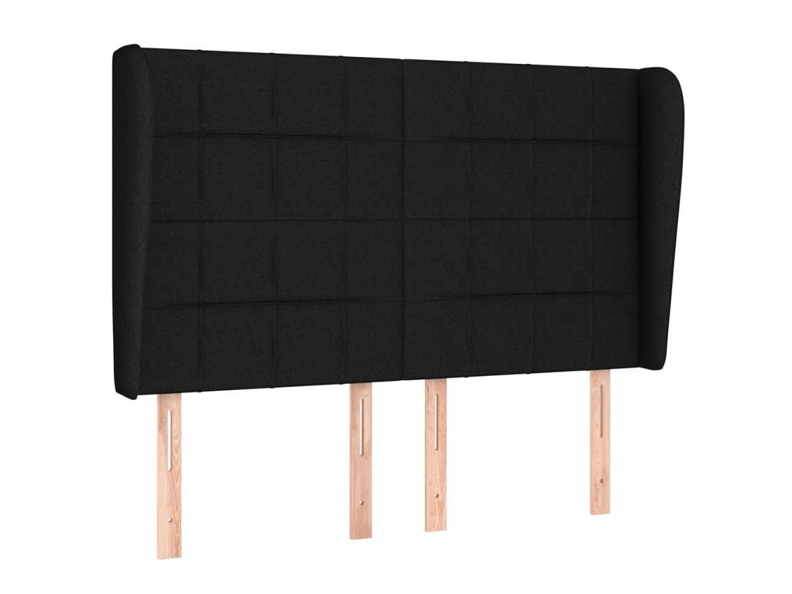 Cabeceira de Cama com Abas Tecido Preto MAISON EXCLUSIVE (147x23x118 cm)