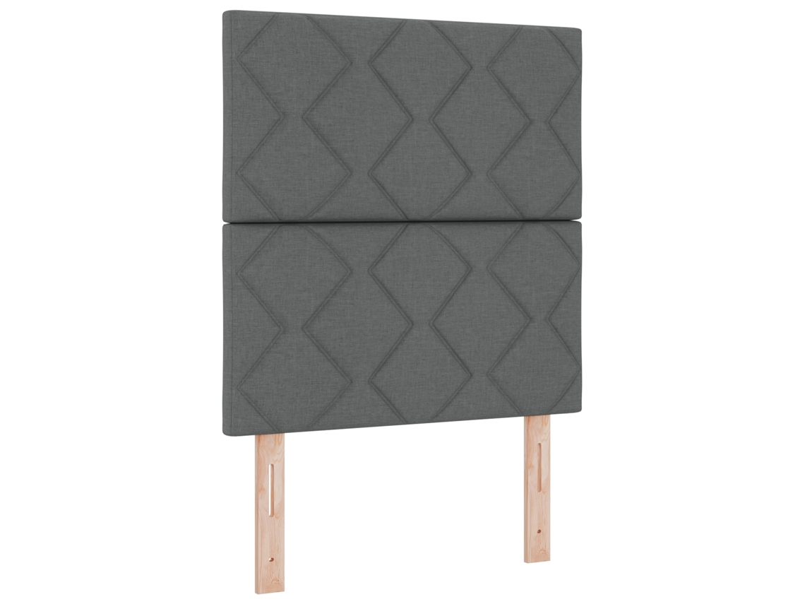 Cama Bospring Com Colchão Cinza Escuro Tecido Vidaxl Cinzento Fabric (80x200 Cm)