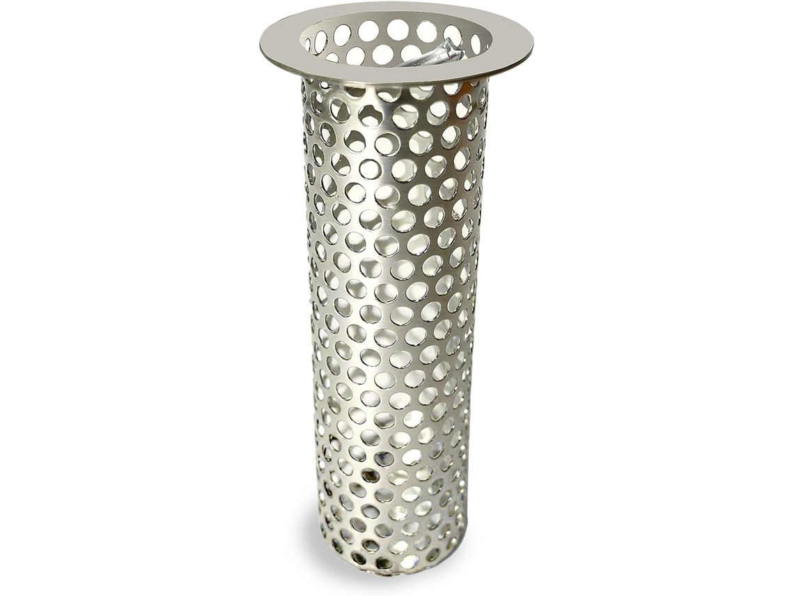 Filtro de Ralo AQUAFORGE, 15 cm altura, 5 diâmetro, em aço inox 316