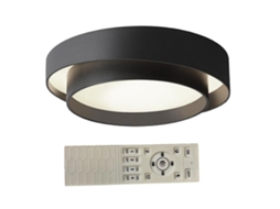 2026 luz de Teto para Quarto 45w Regulável Sem Escalas com Controle Remoto Led Embutido Redondo Preto 30x14cm