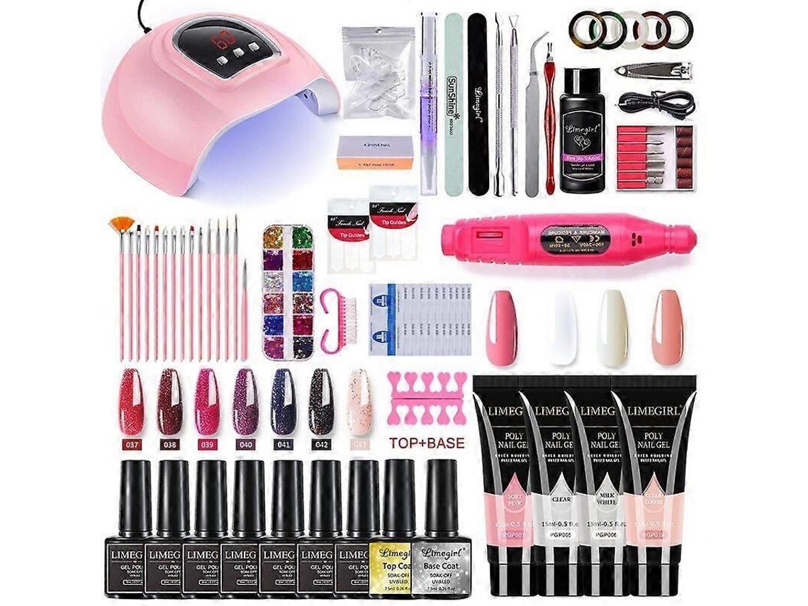 Conjunto De Unhas Lâmpada Uv Para Secagem De Unhas E Furadeira Elétrica Para Unhas Kit De Esmalte Em Gel Kit Para Nail Art