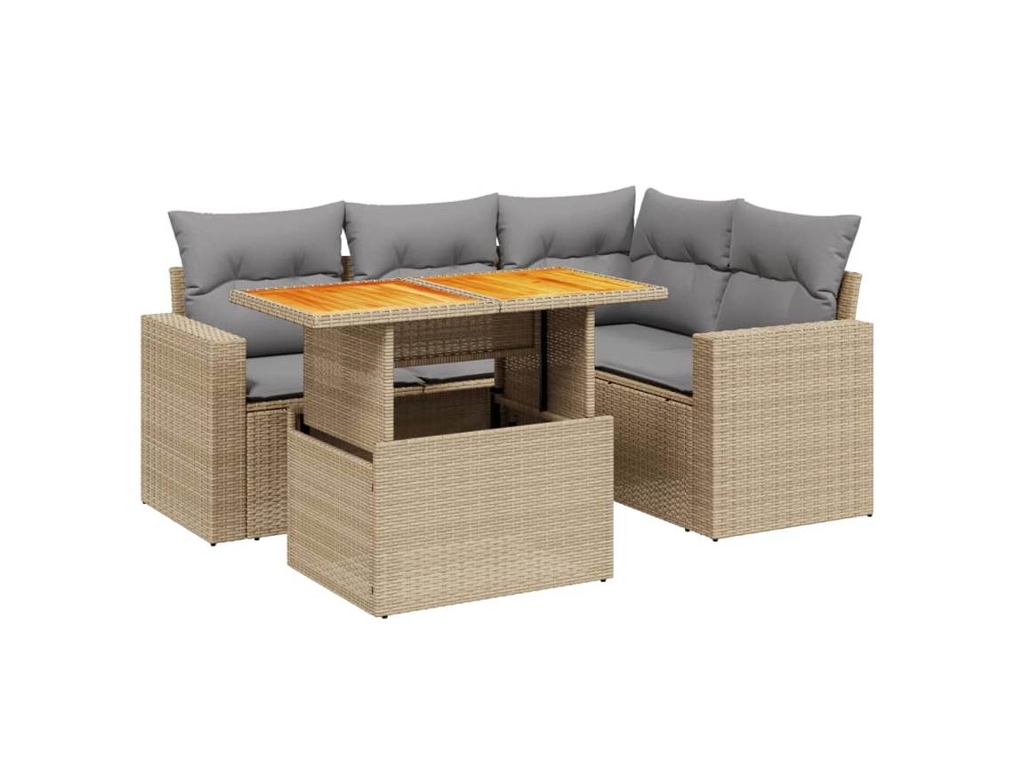 Garden Sofa Set, Garden Sofa Sets Vidaxl Bege Rattan / Vime (n/a)