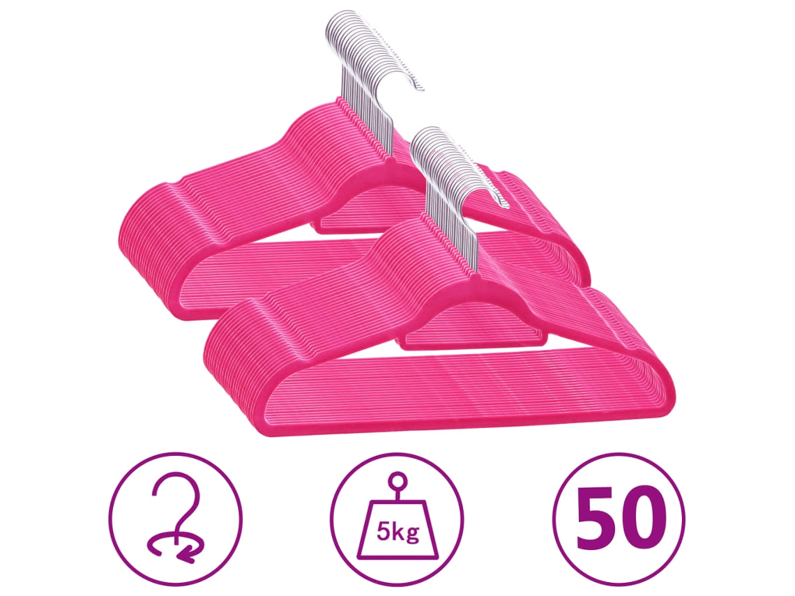 Hanger, Hangers Vidaxl Cor-de-rosa Plástico