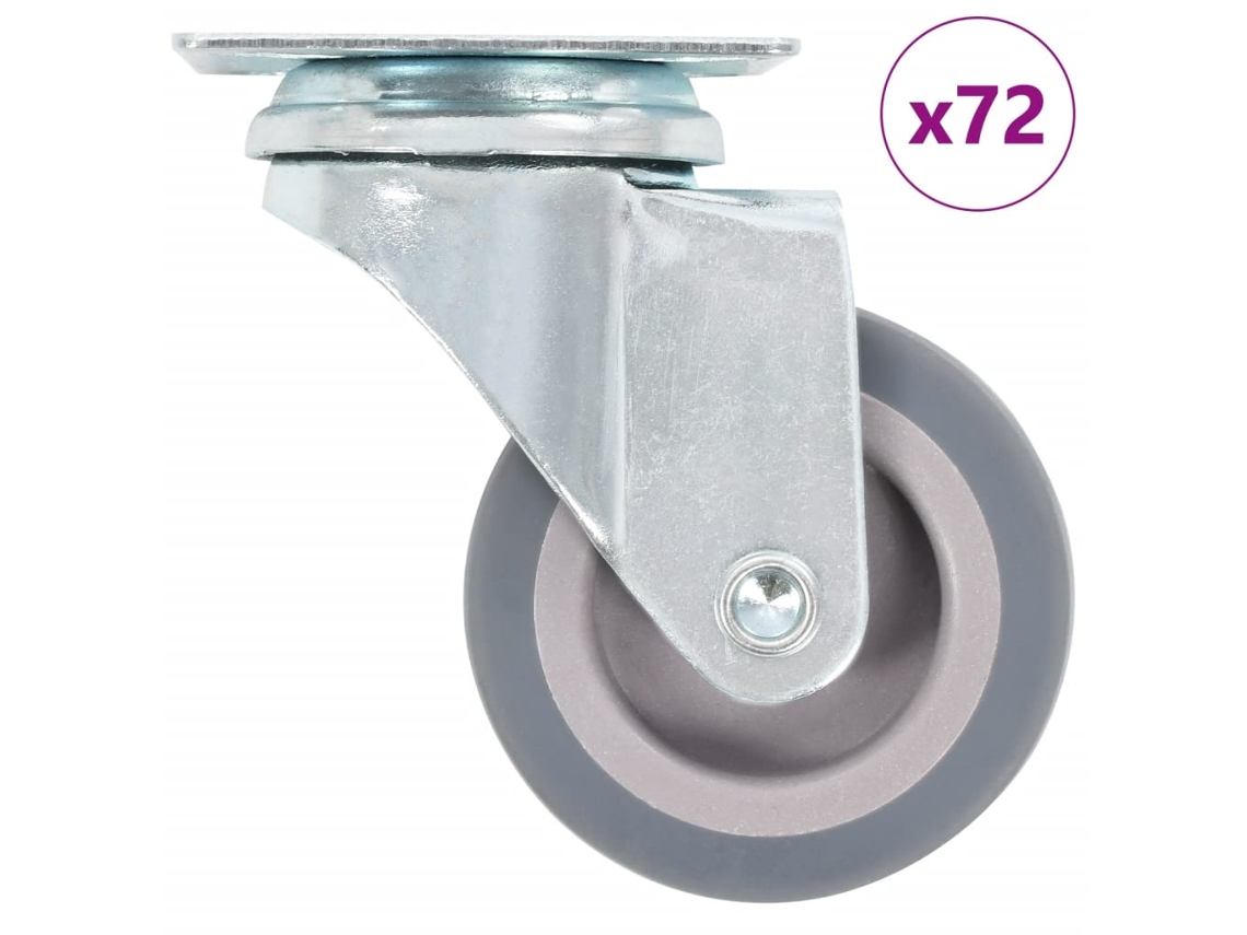 Vidaxl 72 Pcs Rodas Giratórias 50 Mm