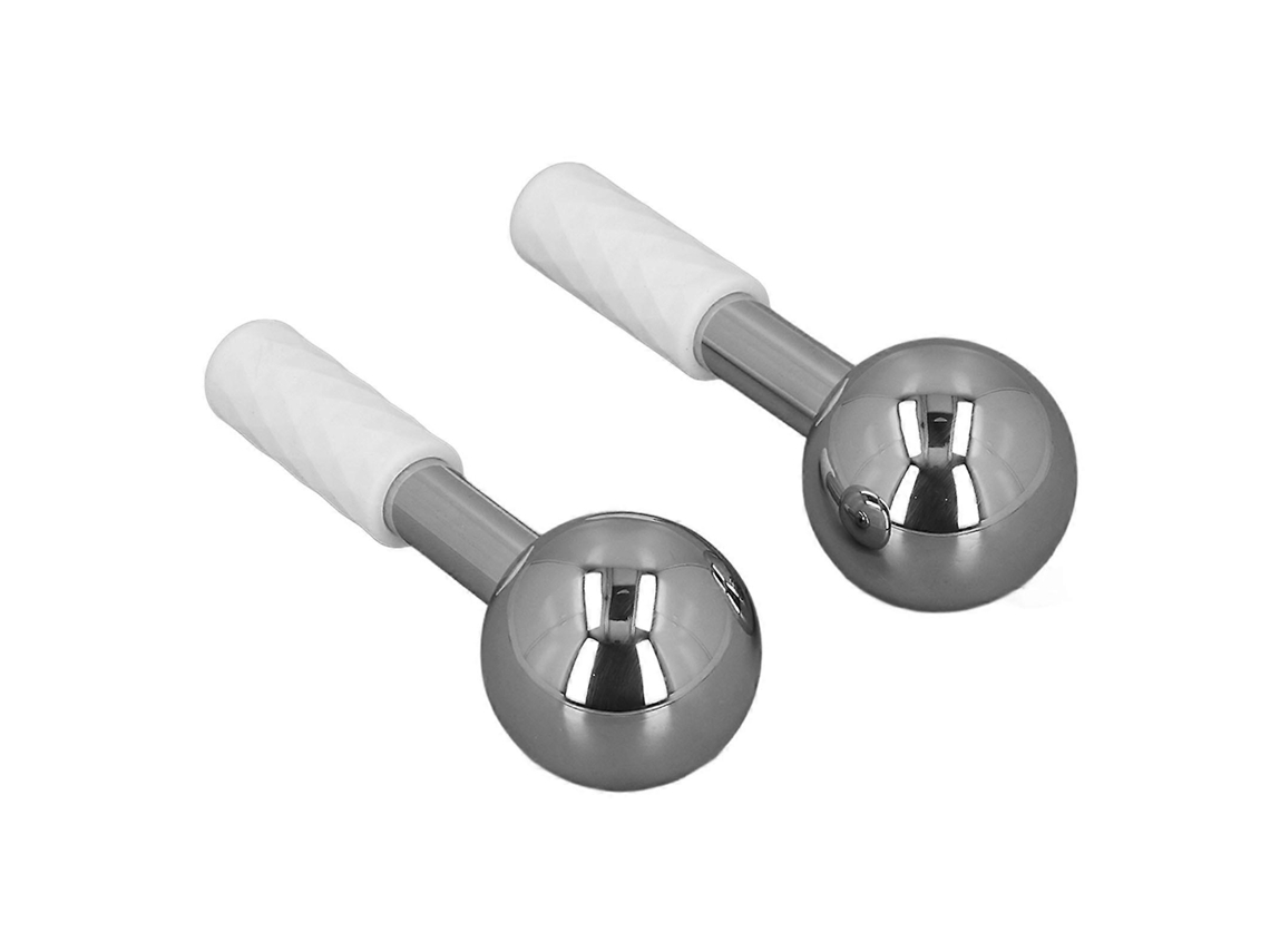 2 Bastões De Crioterapia De Aço Inoxidável Inquebráveis, Globos Refrescantes Para Olhos E Rosto, Redutores De Inchaço, Brancos Aquaforge