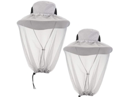 2026 2 Pacotes de Gorro Mosquitera com Véu Retrátil de Malha para Caminhada, Pesca e Jardinagem