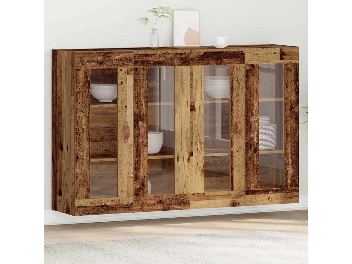 Vidaxl Armários De Parede 2 Pcs Madeira Antiga 69,5 X 34 X 90 Cm