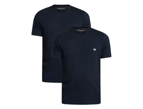 Pacote com 2 camisetas lounge regulares de gola redonda, azul, tamanho P Emporio Armani