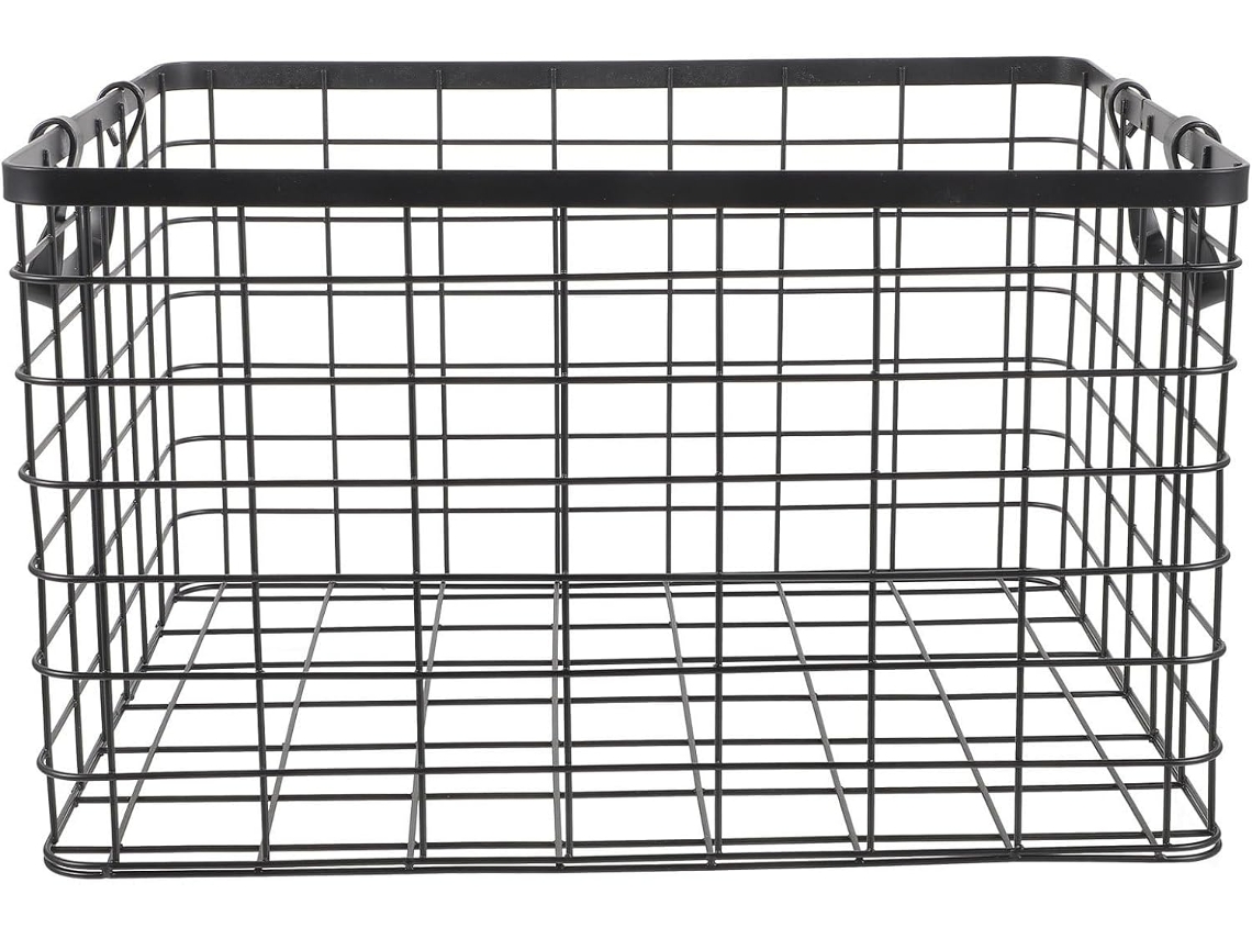 Organizador de Lenha em Metal Preto com Grande Capacidade e Alça. Cesto de Arame Versátil para Lenha e Outros Itens de CHABERLU