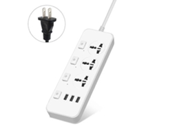 Régua De Energia 5v 2.1a Com Proteção Contra Surtos, 3 Tomadas E 3 Portas Usb, Durável. Olysi Shop