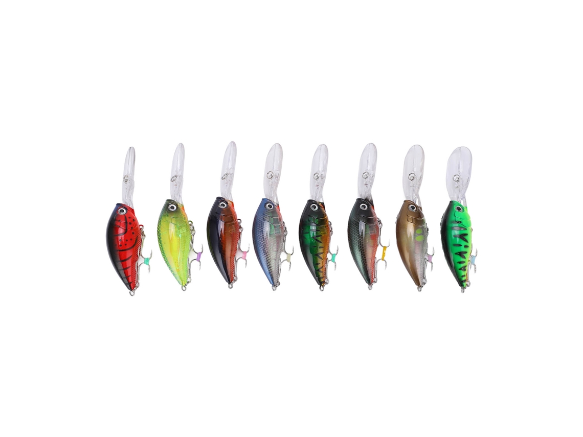 Lure (internal Laser Deep Diving Rocker Fat) 8pcs3d Hard Bait Artificial Bait Sea Fishing 22g70mm Fishing Accessories