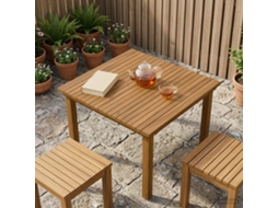 Vidaxl Tampo De Mesa 70 X 70 X 3,5 Cm Quadrado Madeira De Teca Sólida