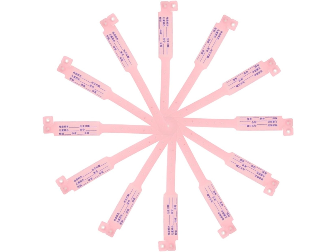 Artibetter 100-pulseiras De Identificação Rosa, Confortáveis E Duráveis Para Uso Hospitalar Médico