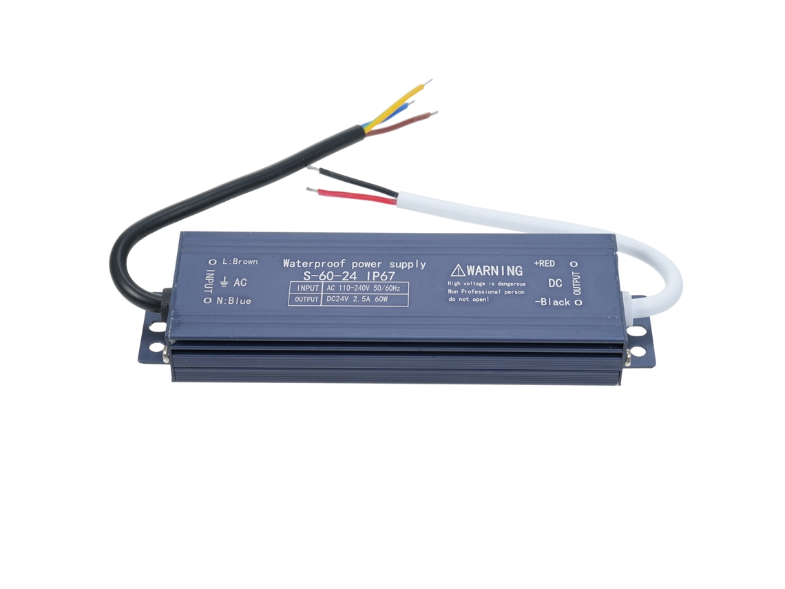 Fonte de Alimentação Led Ip67 À Prova D'água 24v 60w Transformador Ac 110v 240v para Fitas Led Externas