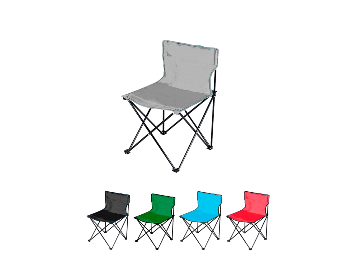 Jardin202 - Silla Plegable De Camping Ligera Sin Reposabrazo | Silla De Exterior Ideal Para Acampada, Picnic O Pesca Gris |  (gris)
