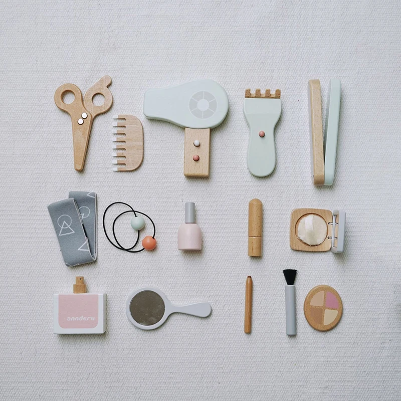 Brinquedo De Madeira Requintado, Que Simula Maquiagem E Penteados Para Meninas, Perfeito Para Brincar De Se Vestir E Usar Cosméticos.
