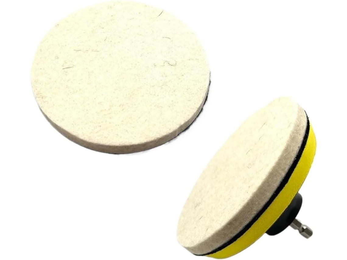 Conjunto De 4 Discos Feltro Lã Para Polimento Com Adaptador Furadeira