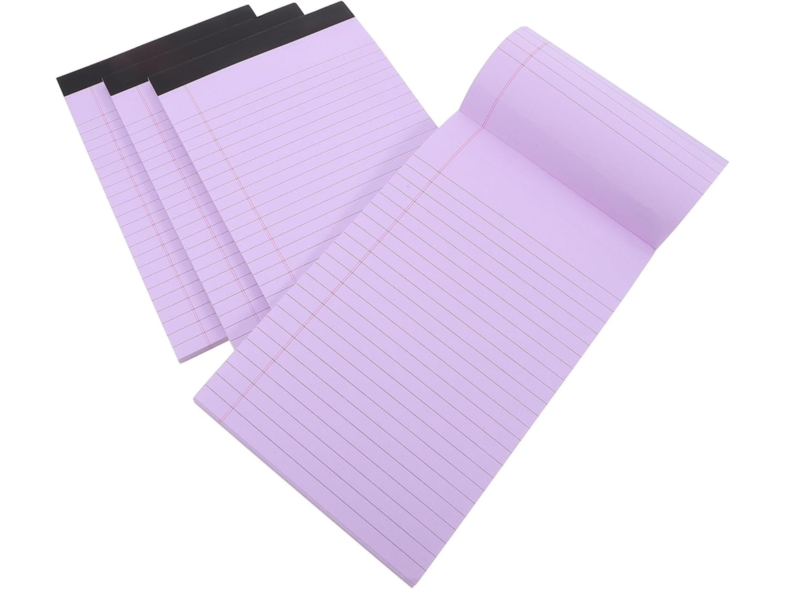 Conjunto De 4 Cadernos De Papel Roxo, Pautados, Resistentes A Rasgos, Fáceis De Transportar