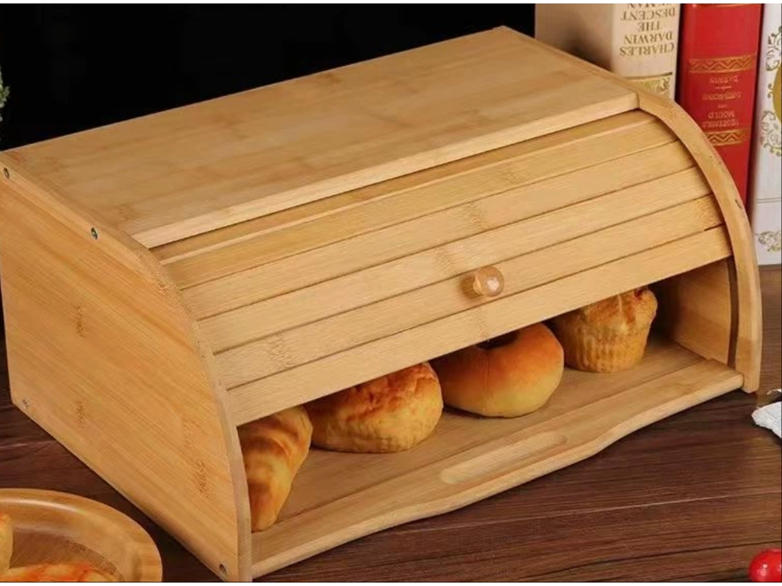 sc Caixa De Pão, Creative Home, Cores Primárias, Faia, 38x28,5x17,5 Cm, Tampa De Enrolar