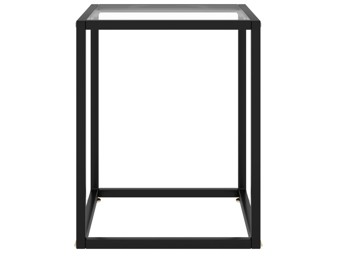 Mesa de Centro 40x40x50 Cm Preto com Vidro Temperado MAISON EXCLUSIVE