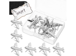 Conjunto Vicasky de 24 tachinas de metal resistentes para caixas de avisos, design exclusivo para aviação, ideal para
