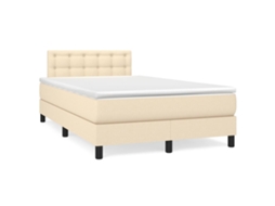 Cama com Molas/colchão 120x200 Cm Tecido Cor Creme MAISON EXCLUSIVE