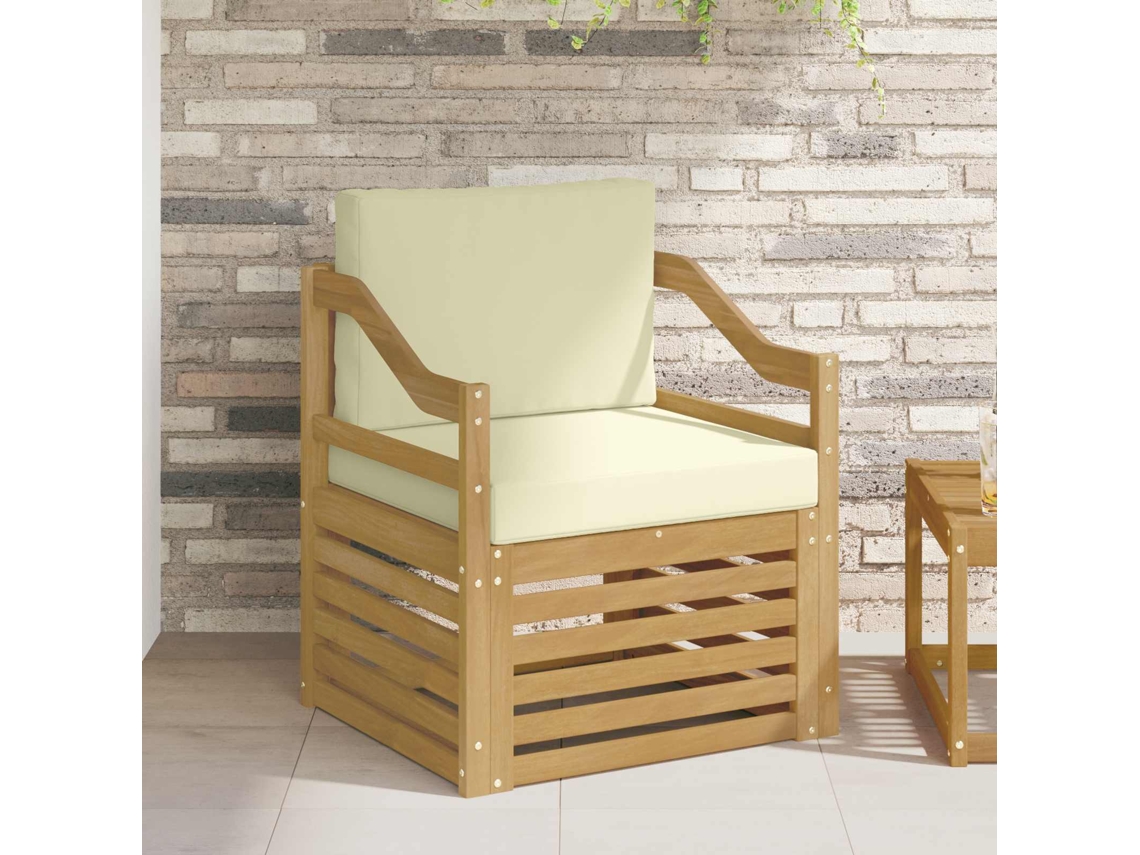 Vidaxl Conjunto De Sofás Para Exterior Poliéster Branco E Creme