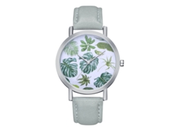Reloj De Cuarzo Para Hombre Y Mujer Con Correa De Cuero Casual Color Gris