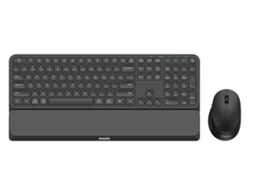 Teclado PHILIPS 6000 Series Spt6607B/00 (Bluetooth - Inglês - Preto) + Rato
