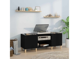 Vidaxl Armário Para Discos 121x38x48 Cm Derivados De Madeira Preto