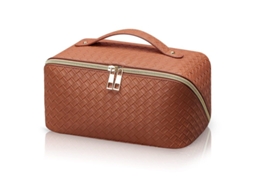 Bolsa de Maquilhagem Grande para Viagens de Couro Pu