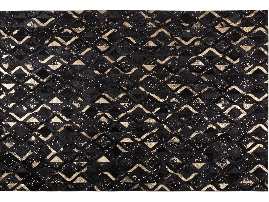 Tapete Develi (Preto - Pele Genuína - 160x230x1 cm)