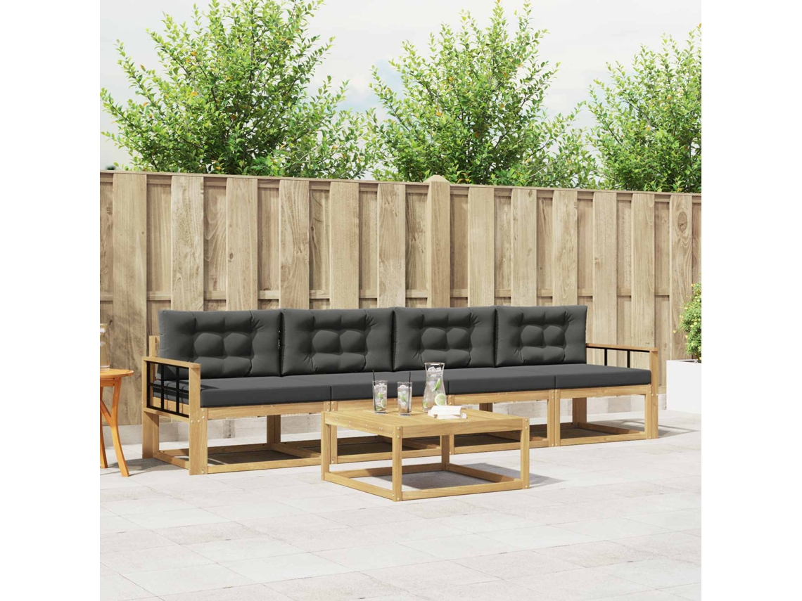 Vidaxl Conjunto De Sofás Para Exterior 4 Unid. Branco E Antracite