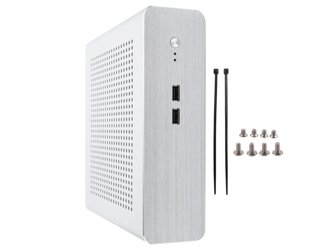 G60s Htpc Chassis Full Aluminum Dcatx Miniitx Desktop Computer Case Silver Usb2.0