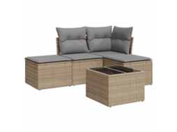 Garden Sofa Set, Garden Sofa Sets Vidaxl Bege Rattan / Vime (n/a)