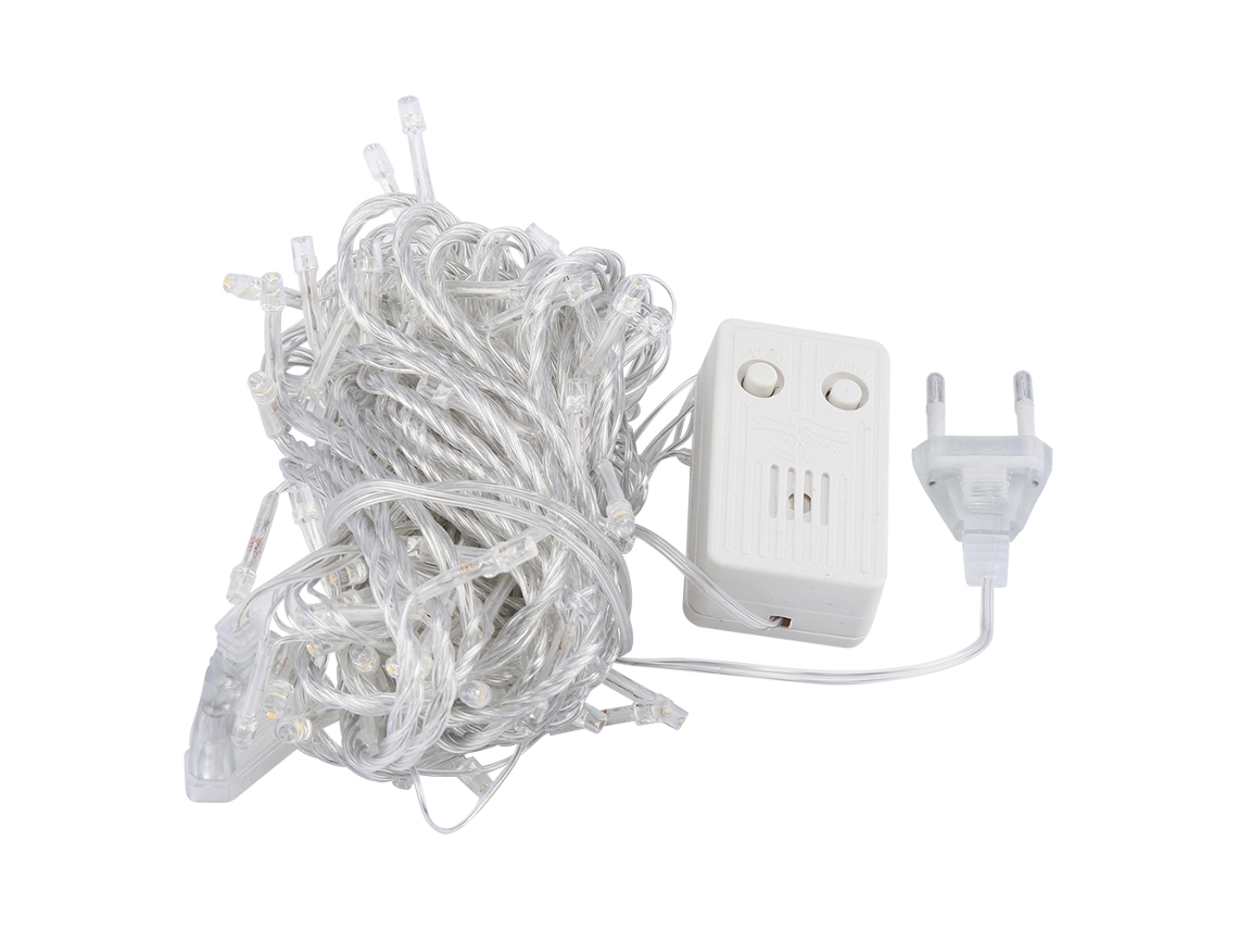 Fita De Luz Led Laxiscreed 8,5m Com 100 Leds Para Natal, Decoração E Música, Branco Quente