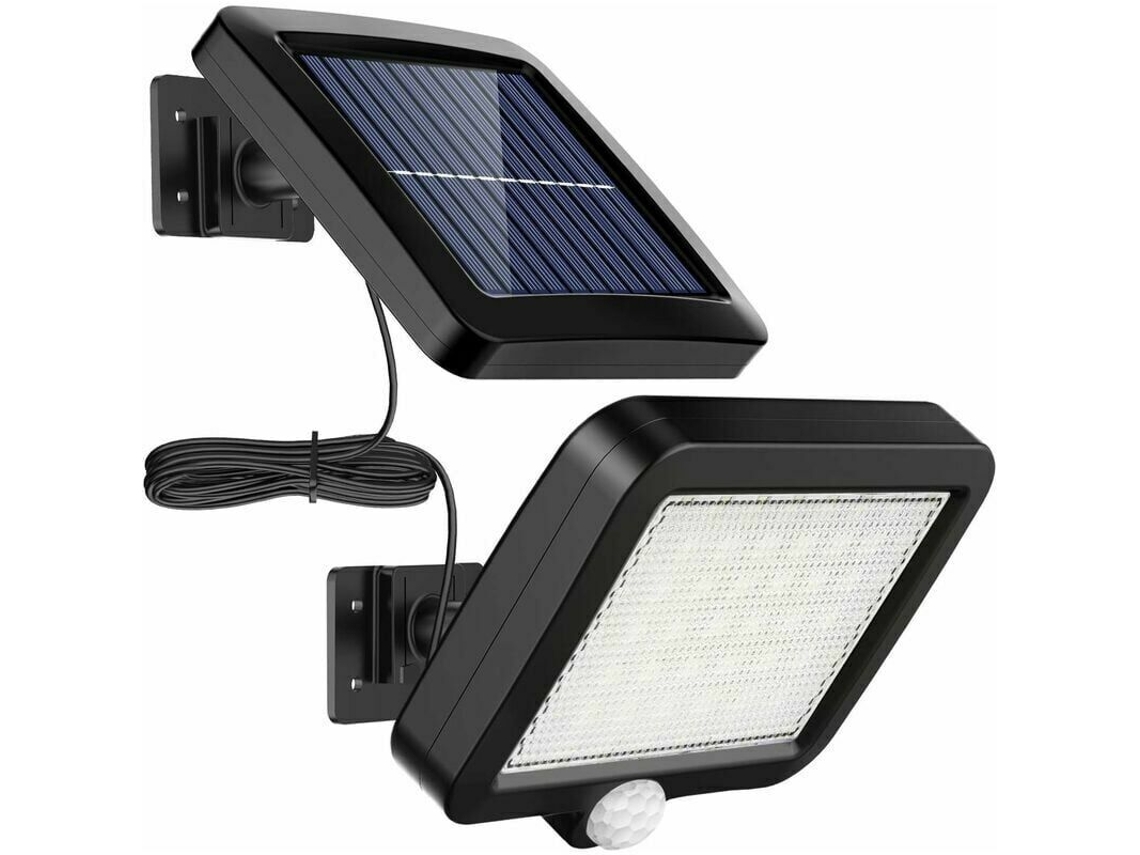 Luminária solar externa Brilvibera com 56 LEDs, sensor de movimento, à prova d'água até 120°C (IP65), cabo de 5 metros e classificação energética A.