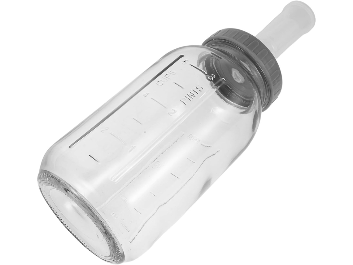 Bestyash Jarra De Fermentação 1-litro, Jarra De Vidro Com Boca Larga E Válvulas Ar, Para Cozinhar E Fazer Kombucha