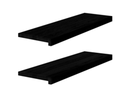 Vidaxl Soleiras Da Janela 2 Pcs 80x30x2 Cm Carvalho Castanho-preto