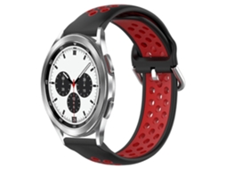Pulseira Esportiva De Silicone Perfurada E Respirável Para Samsung Galaxy Watch 4 Classic 42mm X 20mm.