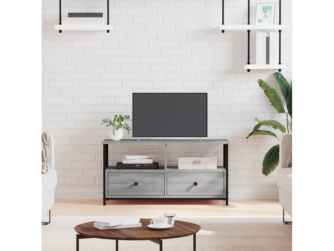 Vidaxl Móvel De Tv 90x33x45 Cm Derivados De Madeira/ferro Cinza Sonoma