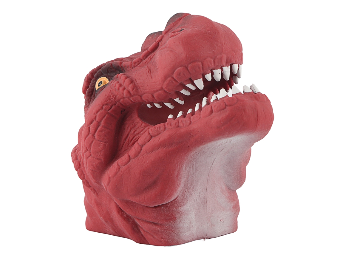 Primerox mordomo de Mão Cabeça Dinossauro Macio Interativo para Crianças Brincadeira Educativa Presente (red)