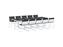 Maison Exclusive - 11 Pcs Conj. De Jantar P/ Jardim C/ Almofadões Textilene Branco