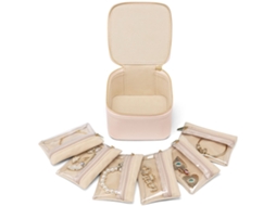 Porta-joias De Viagem Pequeno Com 6 Bolsos De Veludo Com Fecho, Porta-joias Premium(2)