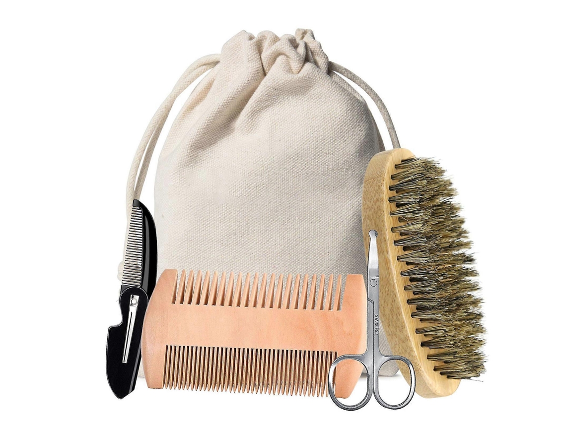 Ferramenta Essencial Para Modelar A Barba Masculina, Com Escova De Tesoura Profissional E Pente Dobrável. Jinyubo Store