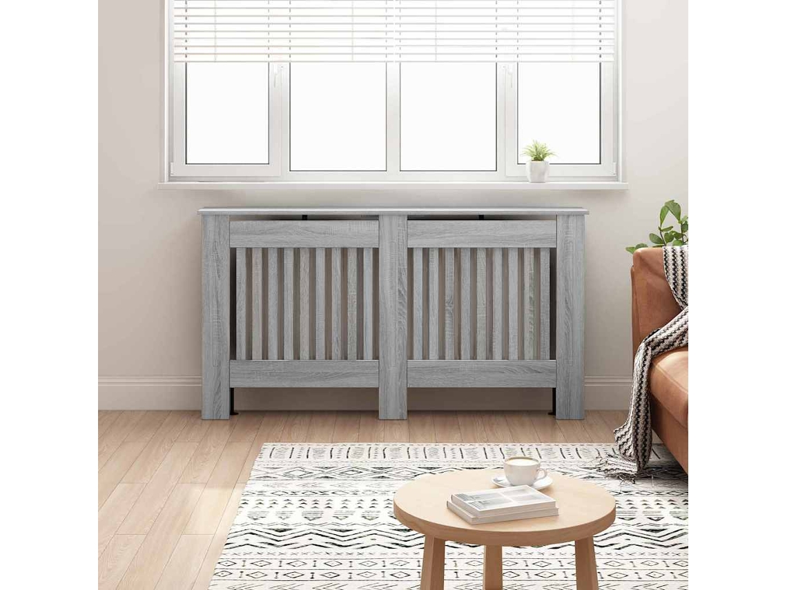 Vidaxl Capa De Radiador Sonoma Cinzento 152 X 19 X 81,5 Cm