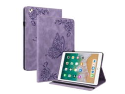 Capa de couro com estampa de borboleta e flor Webake para iPad 9,7 polegadas (2017/2018)
