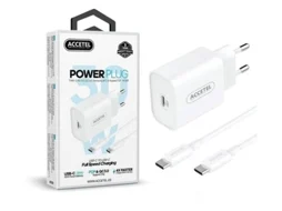 Carregador Parede Pd + Cabo Type-c Accetel Ac937 Para Apple Iphone 17 Pro | 3a | 30w Branco